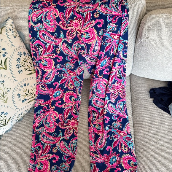 Lilly Pulitzer Pink and Blue Wide Leg Pants - Picture 3 of 5